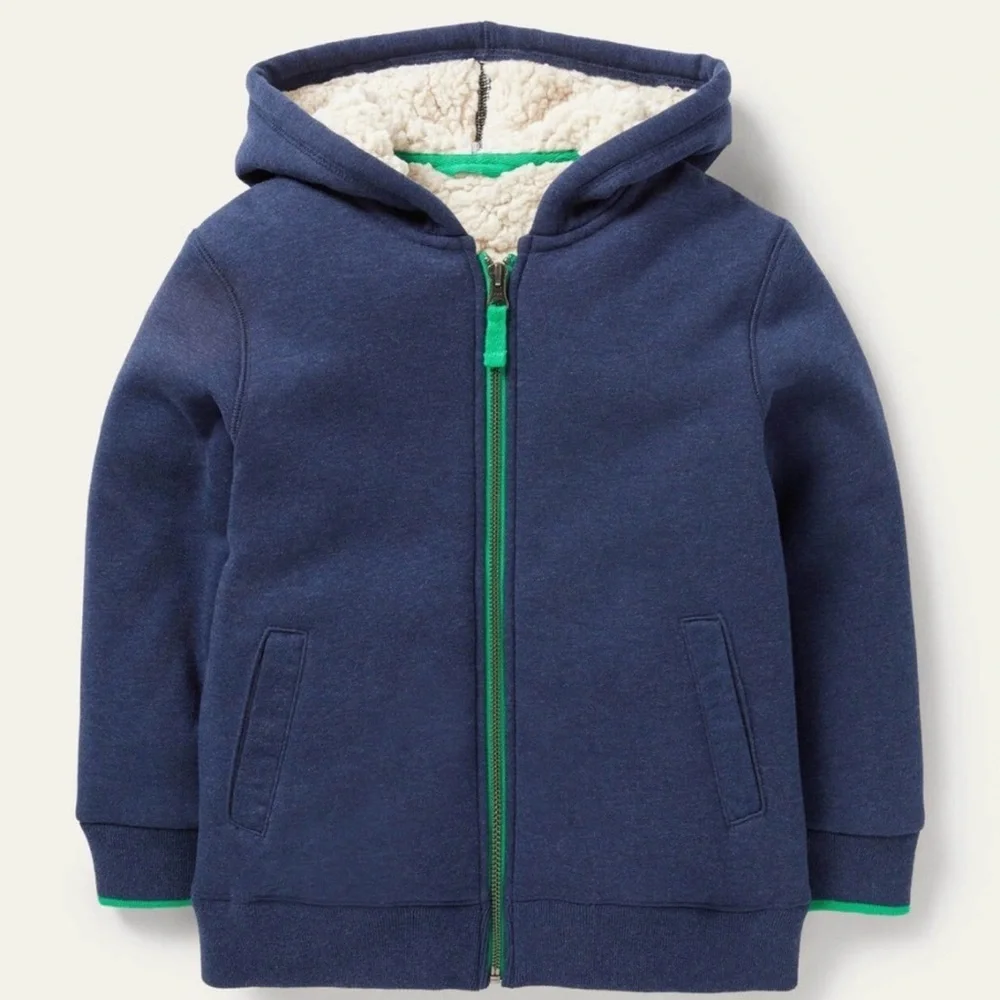 MINI BODEN Shaggy Lined Hoodie Cozy. Size 5-6y